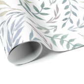 素朴な水彩画の葉および群葉 ラッピングペーパー (ロールコーナー)