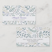 素朴な水彩画の葉および群葉 名刺 (正面/裏面)