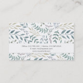素朴な水彩画の葉および群葉 名刺 (裏面)