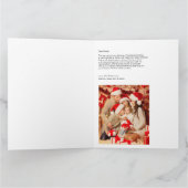 素朴な水彩画の1枚の写真が飾られた森のクリスマス カード (内部)