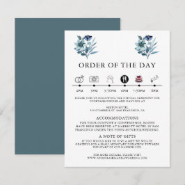 素朴な水彩画イラスト ブルー 花束 エンクロージャーカード