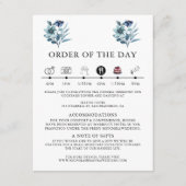 素朴な水彩画イラスト ブルー 花束 エンクロージャーカード (正面)