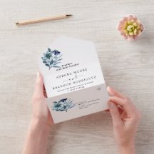 素朴な水彩画イラスト ブルー 花束