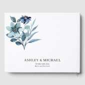 素朴な水彩画イラスト ブルー 花束 ゲストブック (裏面)