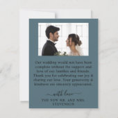 素朴な水彩画イラスト ブルー 花束 サンキューカード (裏面)