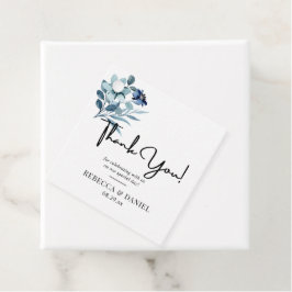 素朴な水彩画イラスト ブルー 花束 フェイバータグ