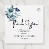 素朴な水彩画イラスト ブルー 花束 フェイバータグ (裏面)