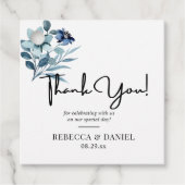 素朴な水彩画イラスト ブルー 花束 フェイバータグ (正面)