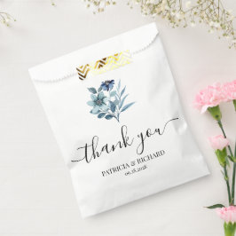 素朴な水彩画イラスト ブルー 花束 フェイバーバッグ