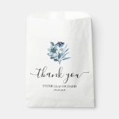 素朴な水彩画イラスト ブルー 花束 フェイバーバッグ (正面)