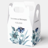 素朴な水彩画イラスト ブルー 花束 フェイバーボックス (オープン)