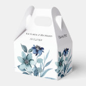 素朴な水彩画イラスト ブルー 花束 フェイバーボックス (正面サイド)