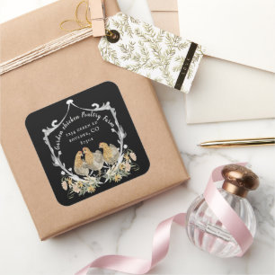 素朴な水彩画定農家ビジネス スクエアシール