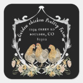 素朴な水彩画定農家ビジネス スクエアシール (正面)