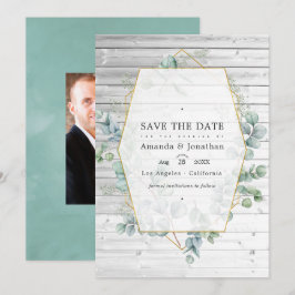 素朴な水彩画風のユリカリgressional 幾何学的な結婚式 セーブザデート