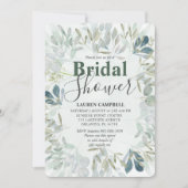 素朴な水彩画 ユーカリグリーン ご招待状 招待状 (正面)