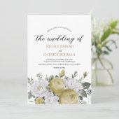 素朴な水彩花のウェディング招待状 招待状 (スタンド正面)