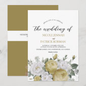 素朴な水彩花のウェディング招待状 招待状 (正面/裏面)