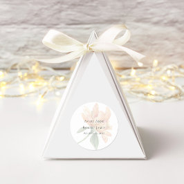 素朴な水彩花のクラシックな丸型ステッカー ラウンドシール