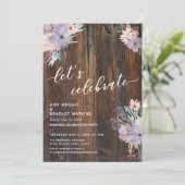 素朴な水彩花のボヘミアンスイート お祝いしよう 招待状 (スタンド正面)