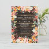 素朴な水彩花の秋のブライダルシャワー 招待状 (スタンド正面)