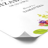 素朴な水彩花イラストのウェディングシャワー サイン (角)