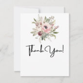 素朴な水彩花束のイラスト サンキューカード (正面)