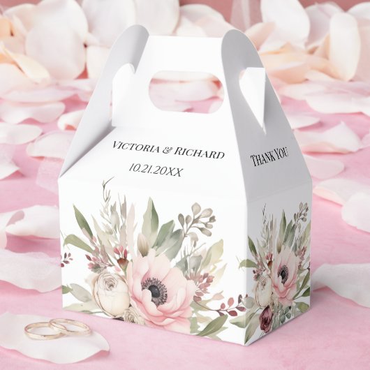 素朴な水彩花束のイラスト フェイバーボックス (ウェディング)