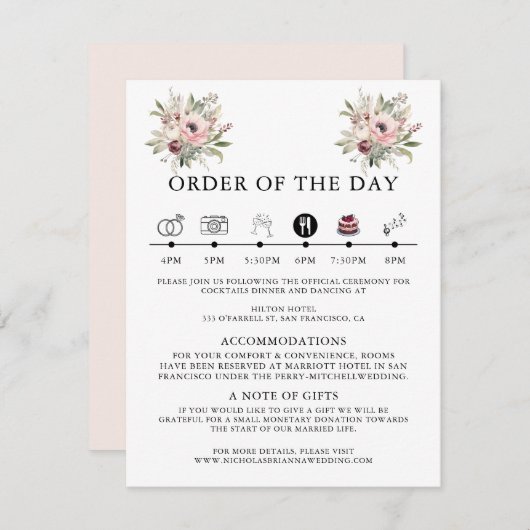 素朴な水彩花束 エンクロージャーカード (正面/裏面)