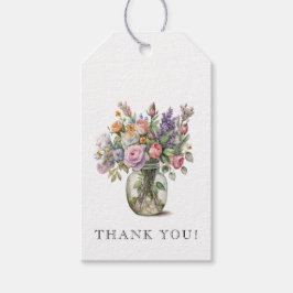 素朴な水彩花模様 70歳の誕生日ギフト ギフトタグ