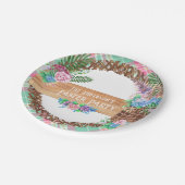 素朴な水彩花輪のイースターカード 楽しいイースター ペーパープレート (アングル)