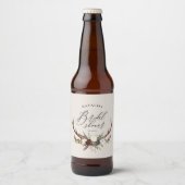 素朴な水彩花 botanical ブライダルシャワー ビールラベル (正面)