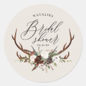 素朴な水彩花 botanical ブライダルシャワー ラウンドシール (正面)