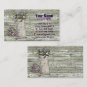 素朴な水漆喰を塗られた木製の農家のラベンダー 名刺 (正面/裏面)