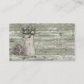 素朴な水漆喰を塗られた木製の農家のラベンダー 名刺 (裏面)