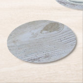 素朴な水漆喰を塗られた板 ラウンドペーパーコースター (アングル)