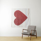 素朴な水玉模様のバレンタインのハート タペストリー (インサイチュ)