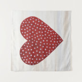 素朴な水玉模様のバレンタインのハート タペストリー (正面)