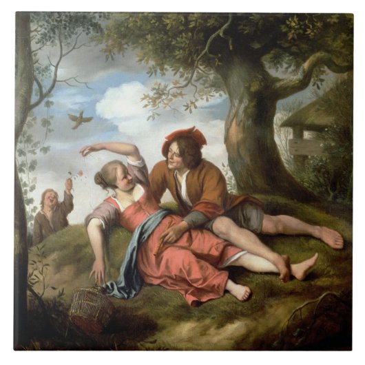 素朴な求愛 タイル (正面)