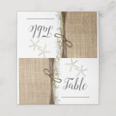 素朴な沿岸ビーチスターフィッシュジュートテーブルナンバー プレイスカード (外部開封)