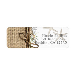 素朴な沿岸ビーチスターフィッシュジュート&グリーン ラベル