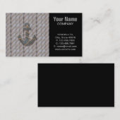 素朴な沿岸ビーチ航海のなロープの船およびいかり 名刺 (正面/裏面)