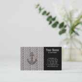 素朴な沿岸ビーチ航海のなロープの船およびいかり 名刺 (スタンド正面)