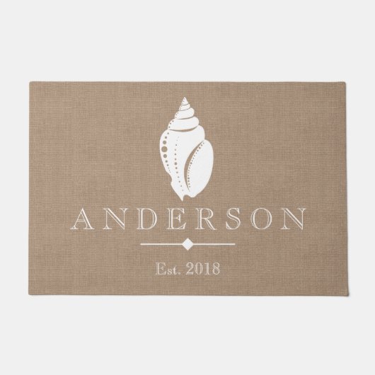 素朴な沿岸貝殻のシルエット|のカスタム ドアマット (正面)