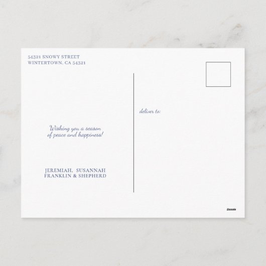 素朴な海のクリスマス ジョイ ホリデー写真 シーズンポストカード (裏面)