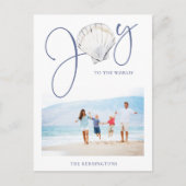 素朴な海のクリスマス ジョイ ホリデー写真 シーズンポストカード (正面)