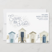 素朴な海岸のビーチウェディング写真の保存日付 セーブザデート (正面)