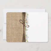 素朴な海岸のビーチスターフィッシュの麻と緑の装飾 招待状 (裏面)