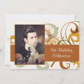 素朴な渦巻の写真の招待状 招待状 (正面)