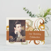 素朴な渦巻の写真の招待状 招待状 (スタンド正面)